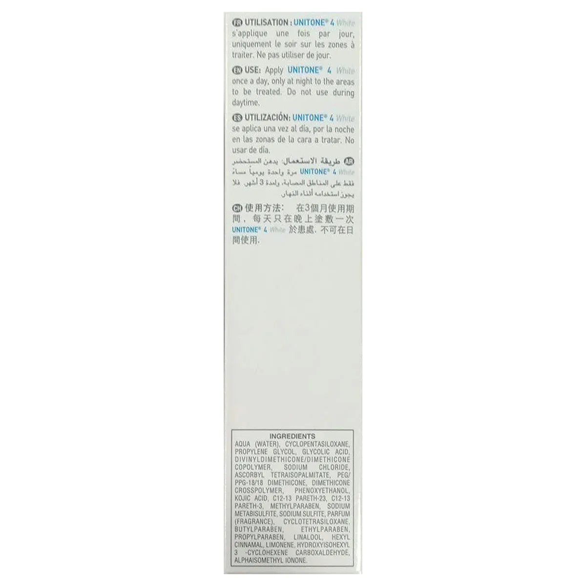 Unitone 4 White Nightly Care, 15 ml