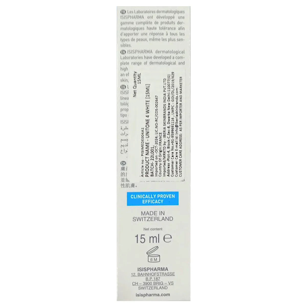 Unitone 4 White Nightly Care, 15 ml